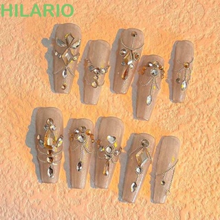 Hilario ลูกปัดพลอยเทียม 3D แฟชั่น สไตล์ญี่ปุ่น สําหรับตกแต่งเล็บ DIY