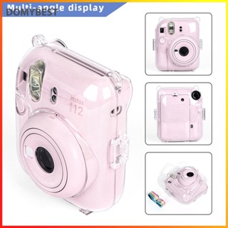 ❤ Domybest กระเป๋าเก็บรูปภาพ คริสตัลใส พร้อมสายคล้องไหล่ สองชิ้น สําหรับ Instax Mini12