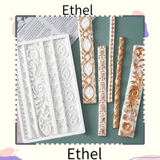 Ethel1 แม่พิมพ์ซิลิโคน ลายดอกไม้ สีเทา สําหรับทําเบเกอรี่ เค้ก 3 ชิ้น