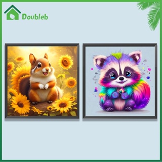 【Doub X ✮】ภาพวาดปักเพชร ทรงกลม ลายสัตว์ 5D DIY สําหรับตกแต่งบ้าน ✮