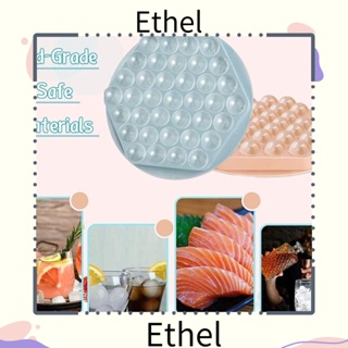 Ethel1 แม่พิมพ์ทําน้ําแข็ง ฮอกกี้ วิสกี้ ทรงกลม เกรดอาหาร 37 ช่อง ขนาดเล็ก