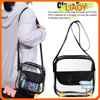 Liaoy กระเป๋าสะพายข้าง PVC ขนาดเล็ก มีกระเป๋าด้านหน้า