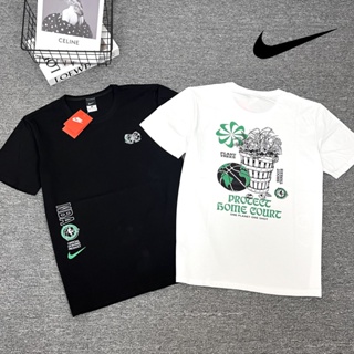 Nike ของแท้ 100% เสื้อยืดคอกลม แขนสั้น ผ้าถัก พิมพ์ลาย สไตล์วินเทจ สําหรับผู้ชาย