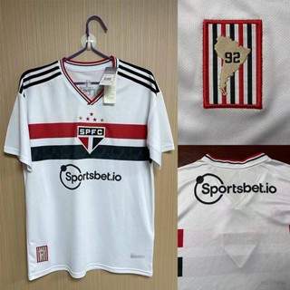 เสื้อกีฬาแขนสั้น ลายทีมชาติฟุตบอล Sao Paulo 22-23 ชุดเหย้า คุณภาพสูง