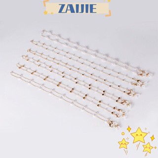 Zaijie24 สายคล้องโซ่ ประดับไข่มุก ป้องกันการสูญหาย สีทอง