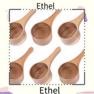 Ethel1 ช้อนตักเมล็ดกาแฟ ซุป ไม้อะคาเซีย แฮนด์เมด สีธรรมชาติ 6 ชิ้น