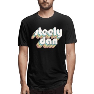 GILDAN เสื้อท็อป ผ้าฝ้าย พิมพ์ลายตัวอักษร Steely Dan สไตล์เรโทร แฟชั่นฤดูร้อน สําหรับวันเกิด