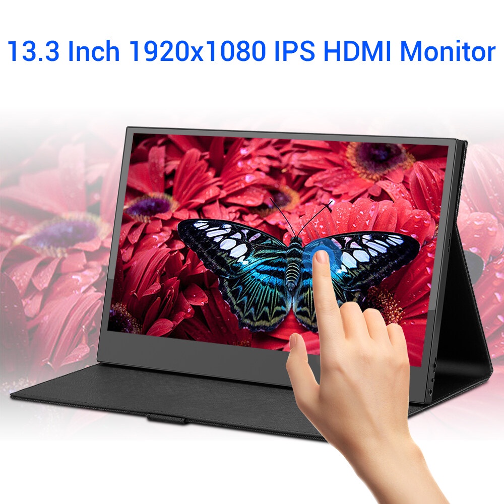 Eyoyo 13.3 "นิ้วหน้าจอสัมผัสแบบพกพา, 1920x1080 IPS HDMI Monitor แล็ปท็อปที่สอง Mini PC หน้าจอใช้งานร