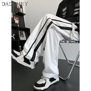 DaDuHey🔥 Mens 2023 Loose Straight Track Sweatpants American Style Retro Fashion Brand High Street Striped Casual Pants