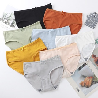 Spot seconds# Japanese womens underwear female students Korean style solid color breathable mid-waist girl sexy cute pants cross-border e-commerce 8.cc