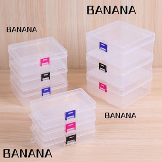 Banana1 กล่องพลาสติกใส ทรงสี่เหลี่ยม ทนทาน สําหรับใส่เครื่องประดับ ลูกปัด