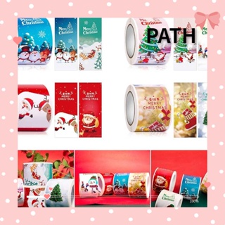 Path สติกเกอร์ ลาย Merry Christmas สําหรับติดตกแต่งกล่องของขวัญ 100 ชิ้น