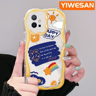 เคสโทรศัพท์มือถือ แบบใส ลายการ์ตูนกระต่ายน่ารัก สีรุ้ง สําหรับ vivo y55 y75 5G y55s 2023 y33s 2023 y33e y52t y30 t1 5G iqoo z6