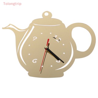 Tolongtrip&gt; นาฬิกาแขวน อะคริลิค ลายถ้วยกาแฟ กาน้ําชา 3D DIY สําหรับตกแต่งห้องครัว