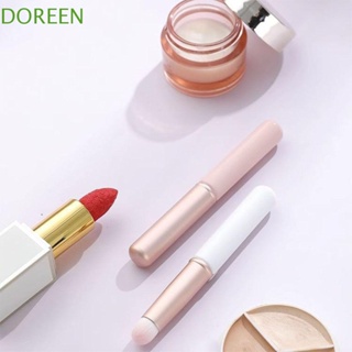 Doreen แปรงคอนซีลเลอร์ แปรงลิปกลอส ไฟเบอร์เทียม หัวกลม ขนาดเล็ก แบบพกพา สีขาว ม่วง สําหรับแต่งหน้า