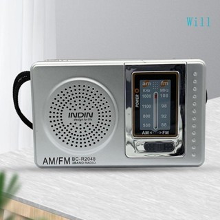 Will R2048 เครื่องเล่นวิทยุ AM FM พร้อมเสาอากาศ แบบพกพา