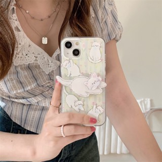 เคสโทรศัพท์มือถือ ลายดอกไม้ แมวน้อยน่ารัก สร้างสรรค์ พร้อมตัวยึด สําหรับ iphone 13 11 12 13 14 14pro max 11 12 13promax 14pro 12pro