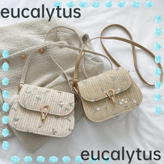 Eucalytus1 กระเป๋าสะพายข้าง ฟาง ลําลอง ฤดูร้อน สําหรับผู้หญิง