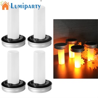 Lumiparty โคมไฟ Led พลังงานแสงอาทิตย์ รูปขวดโหลเปลวไฟ สําหรับตกแต่งปาร์ตี้ฮาโลวีน คริสต์มาส 4 ชิ้น