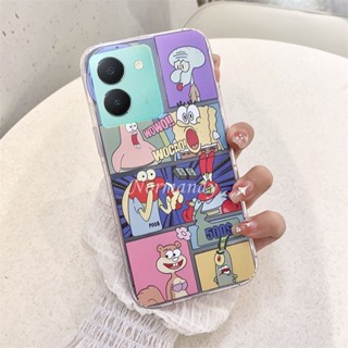 ใหม่ เคสโทรศัพท์ซิลิโคน TPU แบบนิ่ม บางพิเศษ กันกระแทก ลายการ์ตูนโดราเอมอน สพันจ์บ็อบ สําหรับ VIVO Y27 Y78 Y36 Y02T V27 V27E 4G 5G 2023