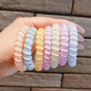 [highbuying] เกาหลี อารมณ์ สายโทรศัพท์ ผู้หญิง ที่คาดผม เจลลี่ใส สี เชือกคาดผม หางม้า เครื่องประดับผม ใหม่ พร้อมส่ง