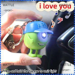 Wattle พวงกุญแจ จี้ตุ๊กตา PVC รูปการ์ตูนอนิเมชั่นน่ารัก มีไฟ LED ขนาดใหญ่ ของขวัญคริสต์มาส สําหรับเด็ก