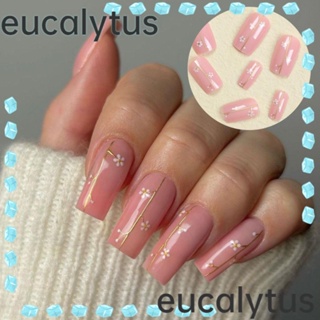 Eucalytus1 เล็บปลอม แบบเต็มเล็บ ถอดออกได้ สไตล์ฝรั่งเศส