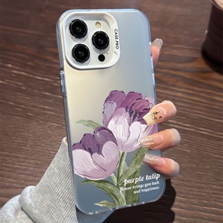 เคสโทรศัพท์มือถือแบบนิ่ม TPU ใส ลายภาพวาดสีน้ํามัน รูปดอกไม้ สําหรับ iphone 6 6s 7 8 Plus X XS Max SE 6plus 6splus 7plus 8plus xsmax 11 12 13 14 Pro Max Plus