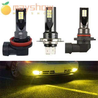 Mayshow ไฟตัดหมอกรถยนต์ LED H8 H11 9005 9006 H4 H7 2 ชิ้น DRL