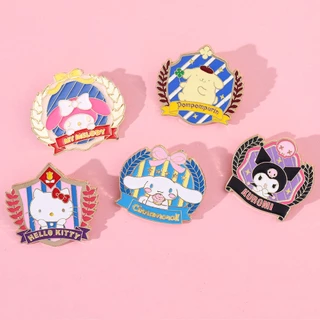Sanrio เข็มกลัดโลหะ รูปการ์ตูนสุนัข Kulomi Cinnamon น่ารัก เครื่องประดับ สําหรับนักเรียน กระเป๋า