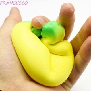 Francesco ของเล่นบีบกล้วย ผลไม้จําลอง กล้วย บีบได้ ของเล่นระบายอากาศ สีเหลือง สีเขียว Pu ช้า ยกสูง ของเล่นเด็ก