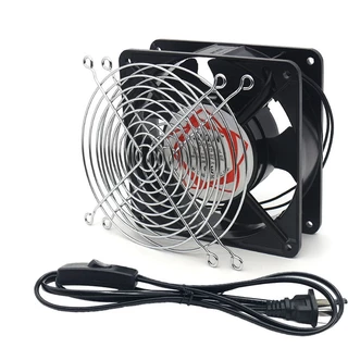 พัดลมระบายความร้อน พัดลมตู้ ตัวลม 12Cm 220-240V ปลั่กเสียบไฟบ้าน