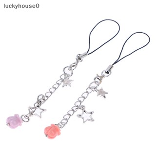 Luckyhouse0^^ ใหม่ สายคล้องโทรศัพท์มือถือ ประดับพู่ รูปดาว กล้วยไม้ ดอกไม้ Y2K สําหรับตกแต่ง