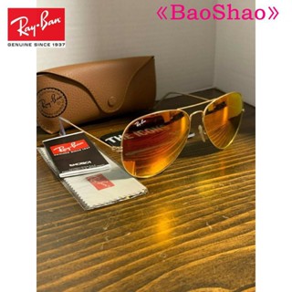 [ของแท้] แว่นตากันแดด Ray Ban Aviator กรอบสีทอง สีส้ม สําหรับผู้ชาย ผู้หญิง RB3026 112/69 62 มม.