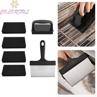 【COLORFUL】Heavy Duty Cleaning Kit for BBQ 6Pcs Charcoal Barbecue Cleaning Brushes