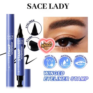 CYREAL CYREAL Sace Lady Liquid Winged Eyeliner กันน้ำ Double Head Seal St-Amp Lasting Eye Makeup Liner ปากกาฟองน้ำนุ่มหัวควบคุมง่าย