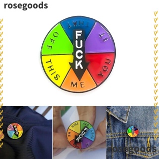 Rosegoods1 เข็มกลัดโลหะ รูปหมวก สีรุ้ง หมุนได้ สําหรับตกแต่งเสื้อผ้า