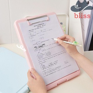 Bliss กล่องแฟ้มพลาสติก ขนาด A4 สําหรับใส่เอกสาร กระดาษทดสอบ