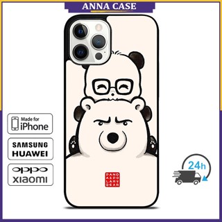 เคสโทรศัพท์มือถือ ลายแพนด้า และหมีขั้วโลก สําหรับ iPhone 14 Pro Max 13 Pro Max Samsung Galaxy Note10+ S21Ultra