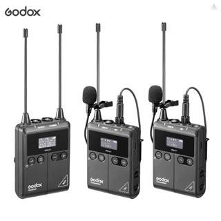 Funygame Godox WMicS1 kit2 ระบบไมโครโฟนไร้สาย UHF พร้อมตัวส่งสัญญาณ TX1 2 ชิ้น และตัวรับสัญญาณ RX1 1 ชิ้น สําหรับสมาร์ทโฟน กล้อง มิกเซอร์ เครื่องบันทึก สตรีทอินทิท