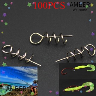 Amber 100 ชิ้น / เซต สปริงล็อค เข็ม เครื่องมือกีฬา เหยื่อตกปลา สากล