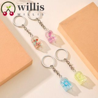 Willis พวงกุญแจ จี้อะคริลิค รูปผลไม้ ไอศกรีม ชานม น่ารัก แฟชั่น