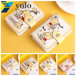 Yolo กระเป๋าสตางค์ กระเป๋าใส่บัตรเครดิต ลายการ์ตูนสุนัข 20 ช่อง แบบพกพา สไตล์เกาหลี