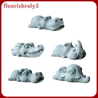 [Flourish] รูปปั้นสัตว์หินน่ารัก ขนาดเล็ก สําหรับตกแต่งบ้าน ห้องนอน ออฟฟิศ DIY