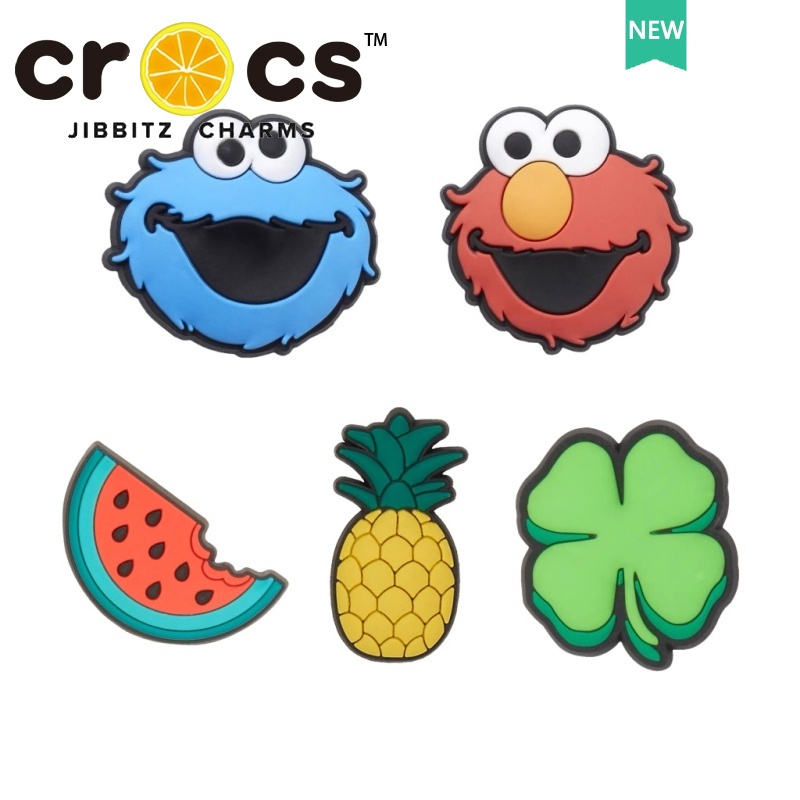 jibbitz crocs แท้ หัวเข็มขัด รูปใบโคลเวอร์ อุปกรณ์เสริม สําหรับตกแต่งรองเท้า DIY