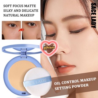 CYREAL SACE Lady Long-Lasting Oil-alkaline Powder Silk Soft Mist Powder Cake Original Pressed Powder Oil Control Face Powder Foundation Long-last Waterproof Natural Nude Makeup