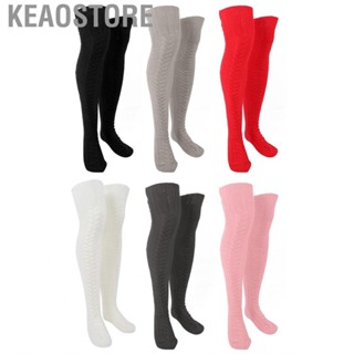 Keaostore Cable Knit Warm Leg Tube Warmers Stockings Winter Thigh High Boot Sock