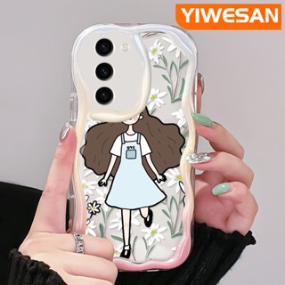 เคสโทรศัพท์มือถือแบบนิ่ม ใส ลายดอกไม้ เด็กผู้หญิง สีสันสดใส สําหรับ Samsung S23 Plus S23 Ultra