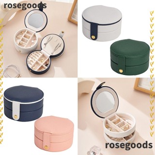 Rosegoods1 กล่องเก็บเครื่องประดับ กล่องบรรจุภัณฑ์ ทรงกลม ที่ใส่เครื่องประดับ ออแกไนเซอร์