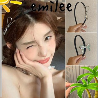 Emilee ที่คาดผมโบว์ โลหะ สีดํา หวานแหวว แฮนด์เมด ขั้นสูง ที่คาดผมผู้หญิง